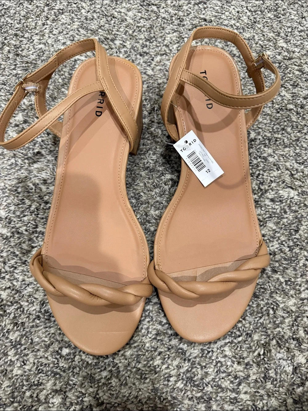 torrid Tan Braided Front Ankle-Strap Sandals